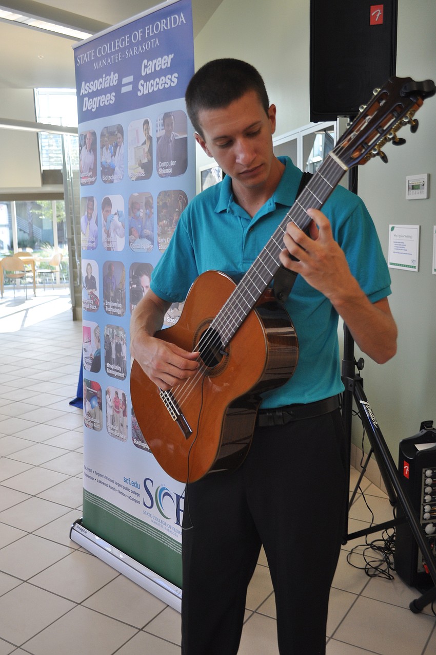 The open house featured live music.