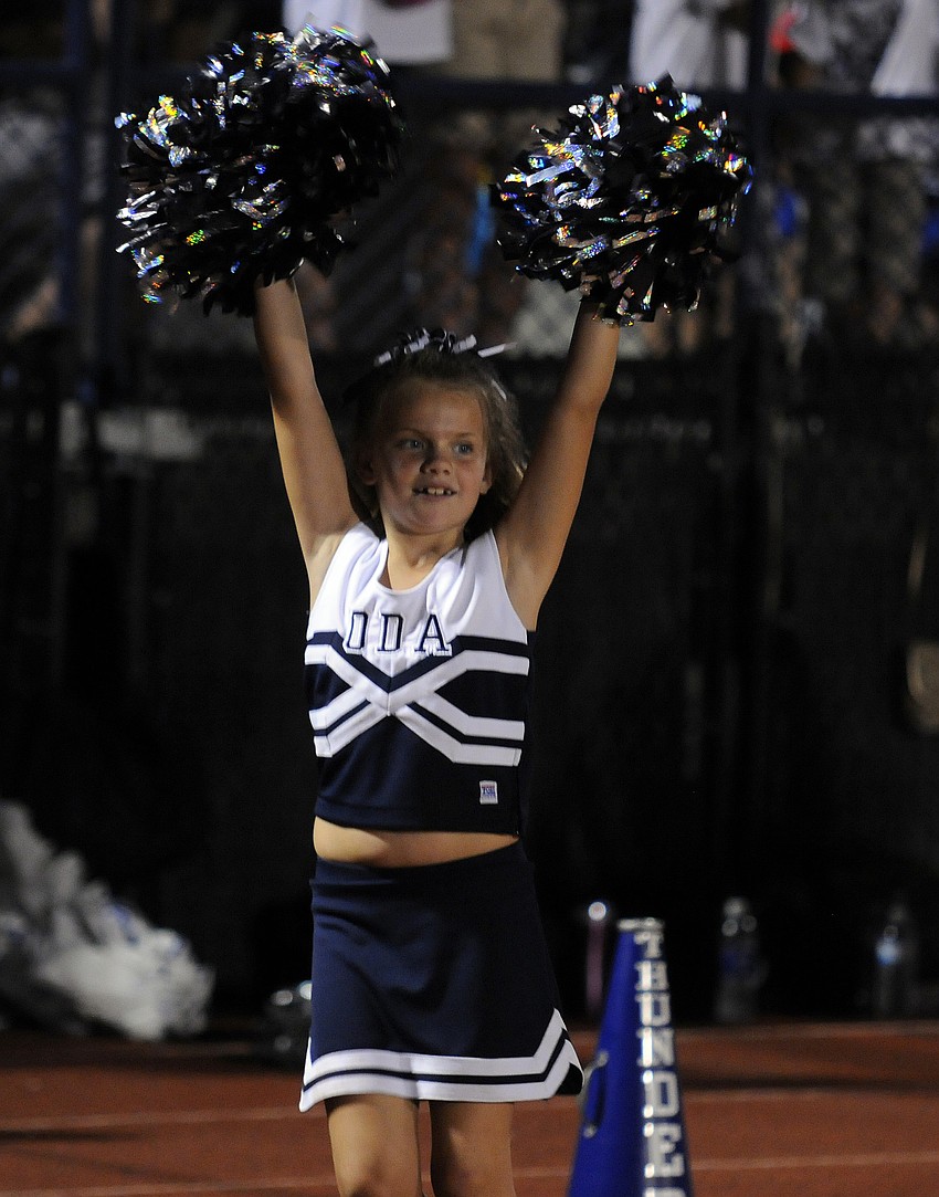 Second-grader Shelby Liashek had a blast cheering for the Thunder.