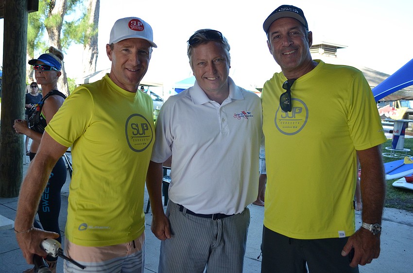 Event director and found of SUP Sarasota Rob Alfieri, Craig Bridges and Brian Hovnanian