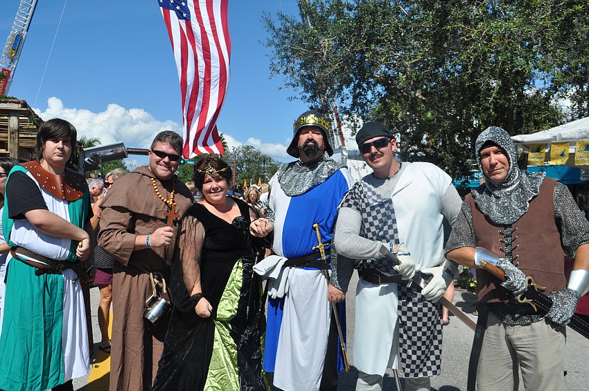 Stephen, Renee and Mark Blinkhorn, with Bryan Eastwood, David Hendry and Wesley Hales of Station 22 were knights