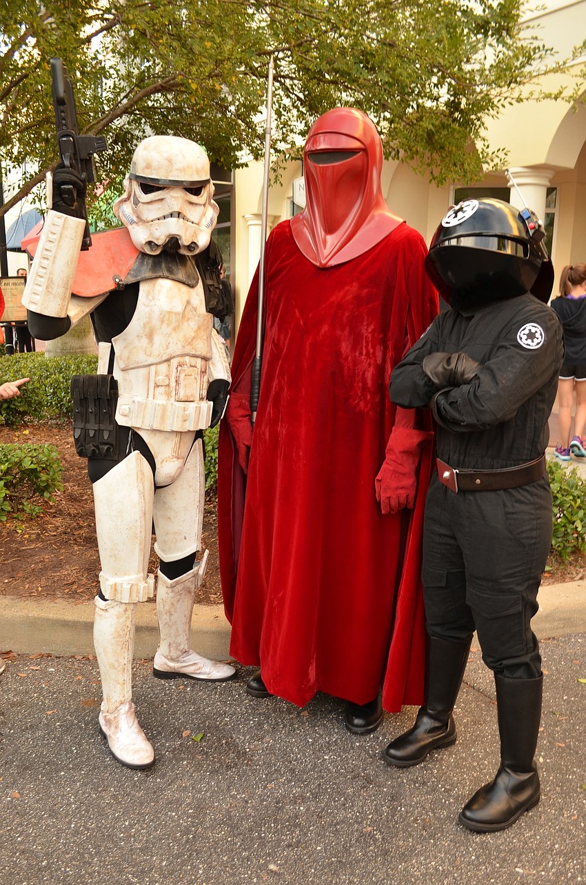 Star Wars storm troopers Tim Hosey, Mark Lilluvist and Megan Cahool