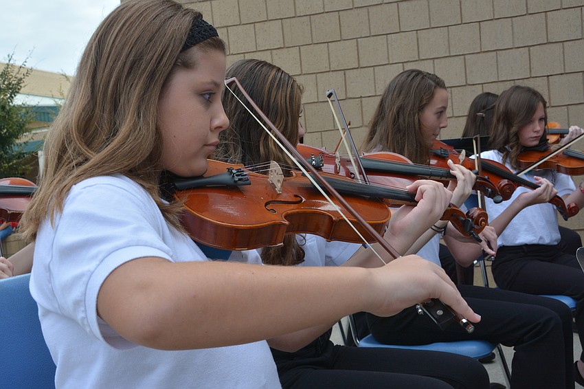 Orchestra student Ashley Danko and her classmates played 