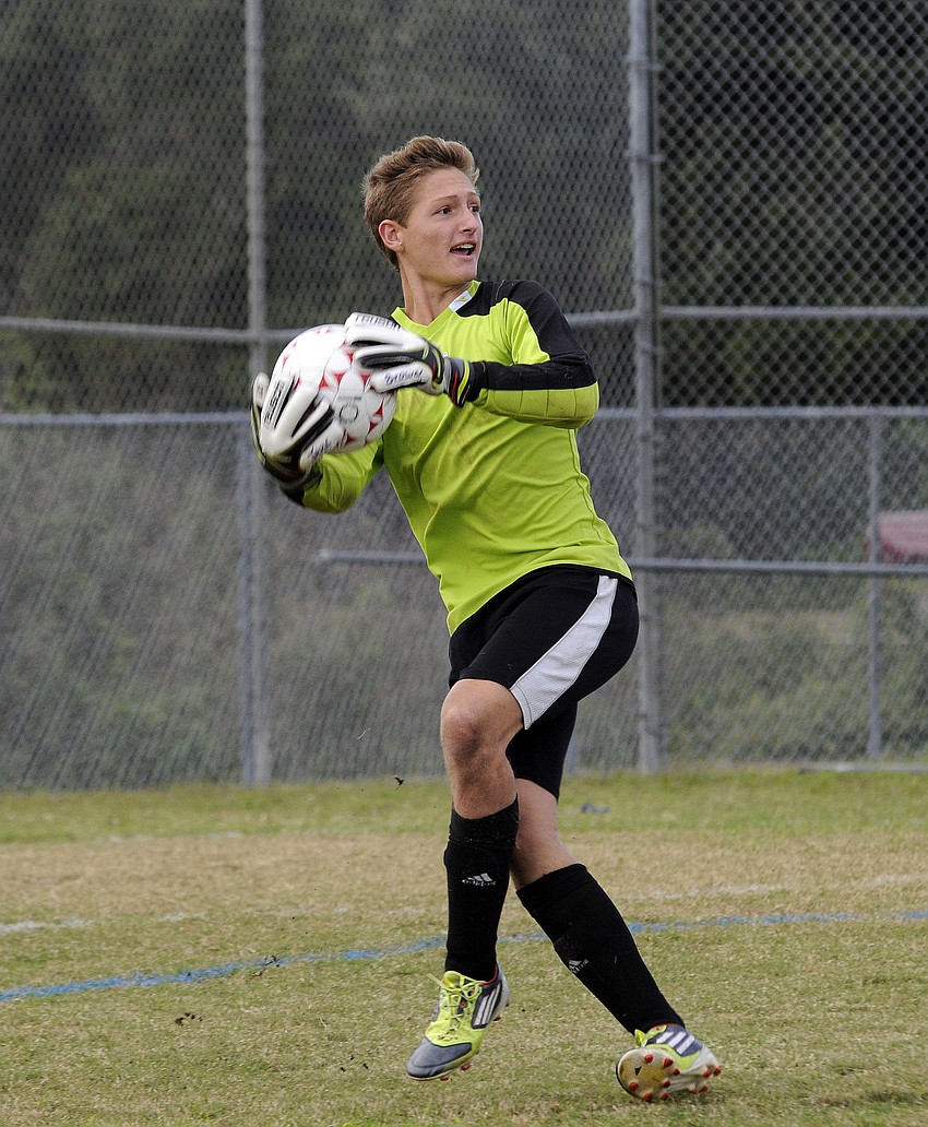 SMAâ€™s goalkeeper records a stop in the first half.