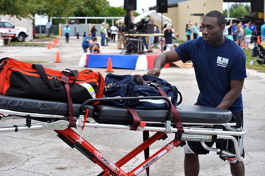 Corey Horne focuses on each step of the EMS challenge.