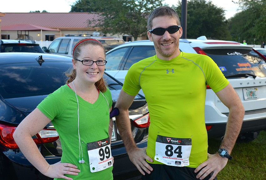 Maureen Hogan and Rob Ashodian relax before the race.