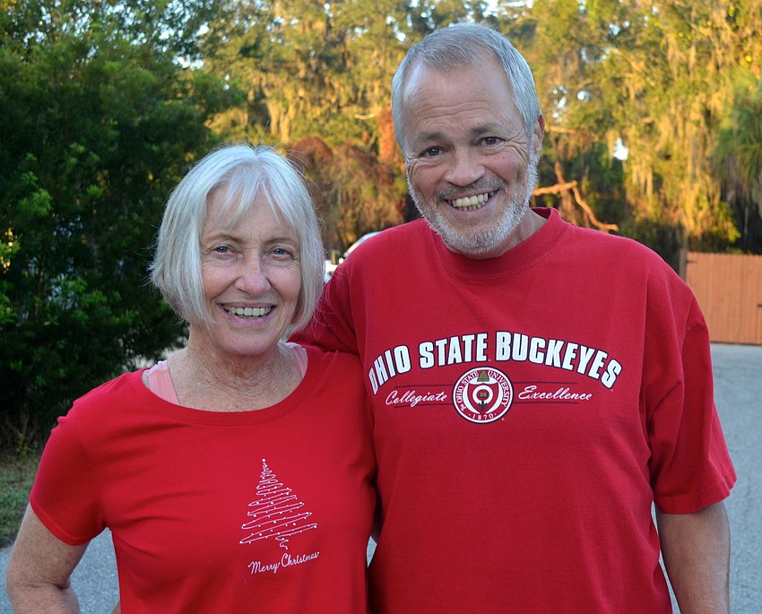 Lan Repinski and Mark Castle stroll around before the race.