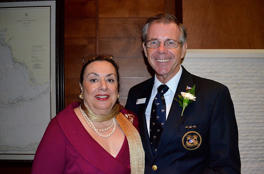Commodore Pete Kujawski with his wife, Maddie