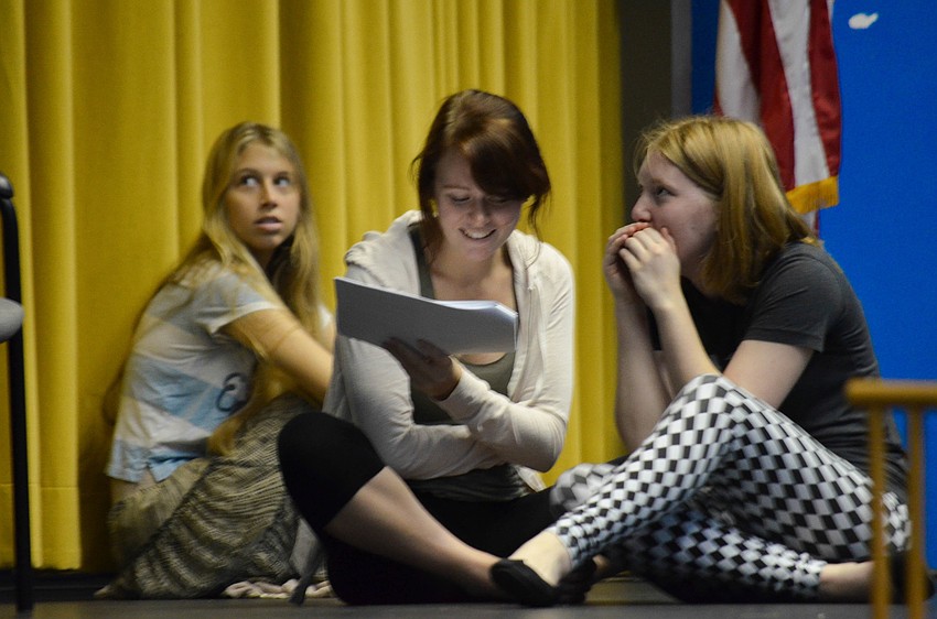 Sumaya Ayad (Princess Tigerlilly), Bailey Macejak (Peter Pan) and Gretchen Beaumier (Wendy)