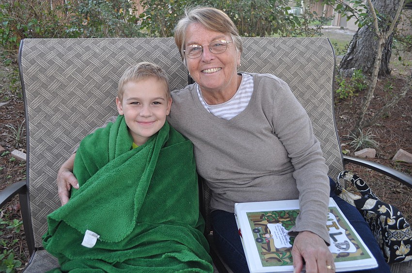 Fourth-grader Noah Broneill with his grandma, Susan