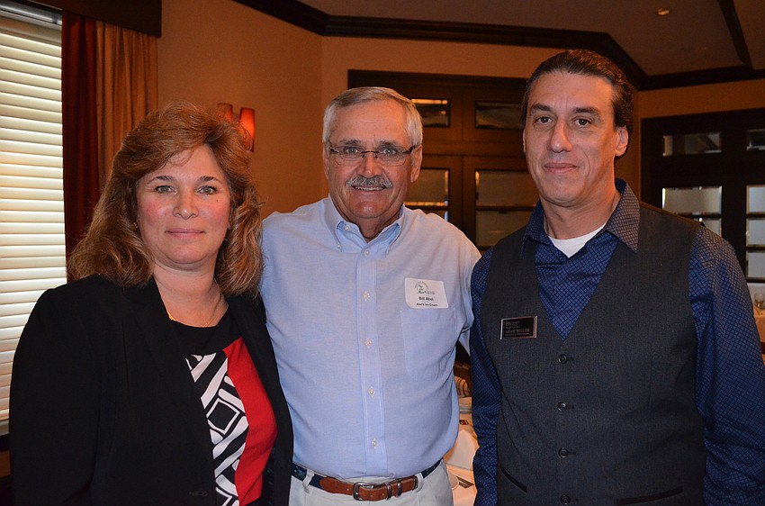 Past SKCC Chairman Maria BanKemper with Bill Abel, Abelâ€™s Ice Cream and Adam Miller from Keller Williams