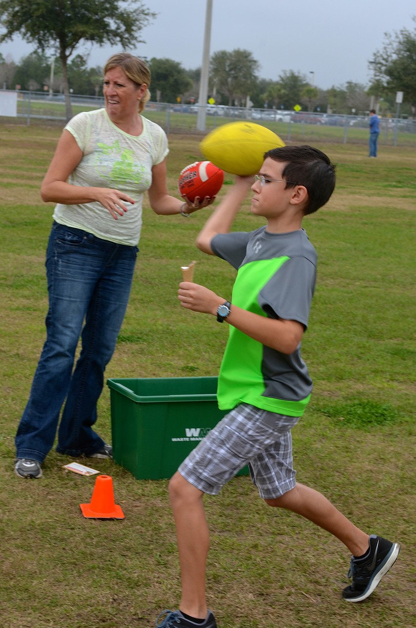 Nicholas Klein, 13, plays around.