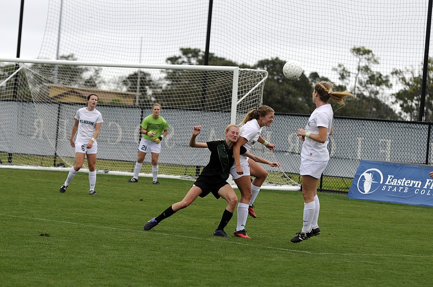Lakewood Ranch freshman Sophia Falco fights for the ball in the first half of the Class 4A state semifinals Feb. 7.
