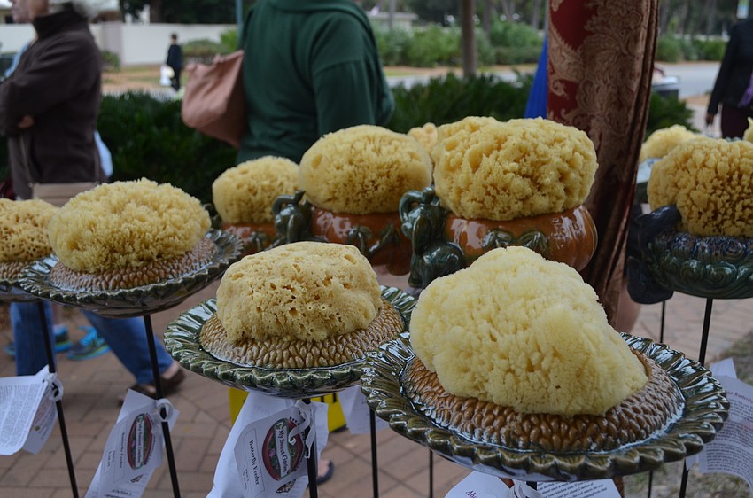 Butterfly feeders made of sponge.