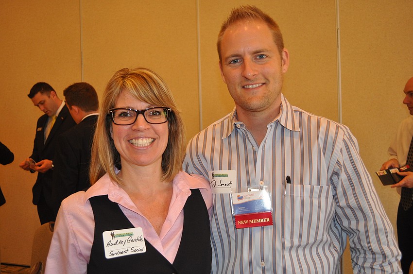 New business alliance members Audrey Gentile and Ted Smoot of Suncoast Social