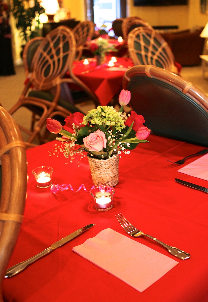 Flowers and hearts were a common theme at the nightâ€™s party.