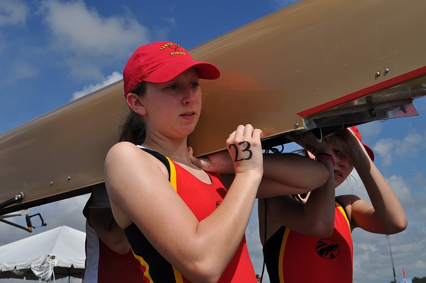 Tampa Prep's Maddie Dixon walks the dock.