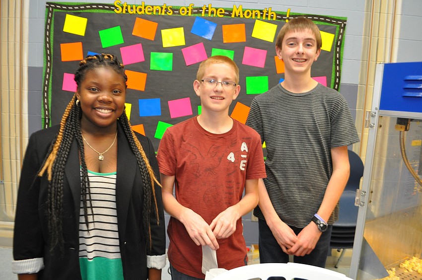 Jordae Jenkins, Tristan Knutson and Holden Scarbrough all volunteer with Haile Middle Schoolâ€™s Junior National Honor Society.