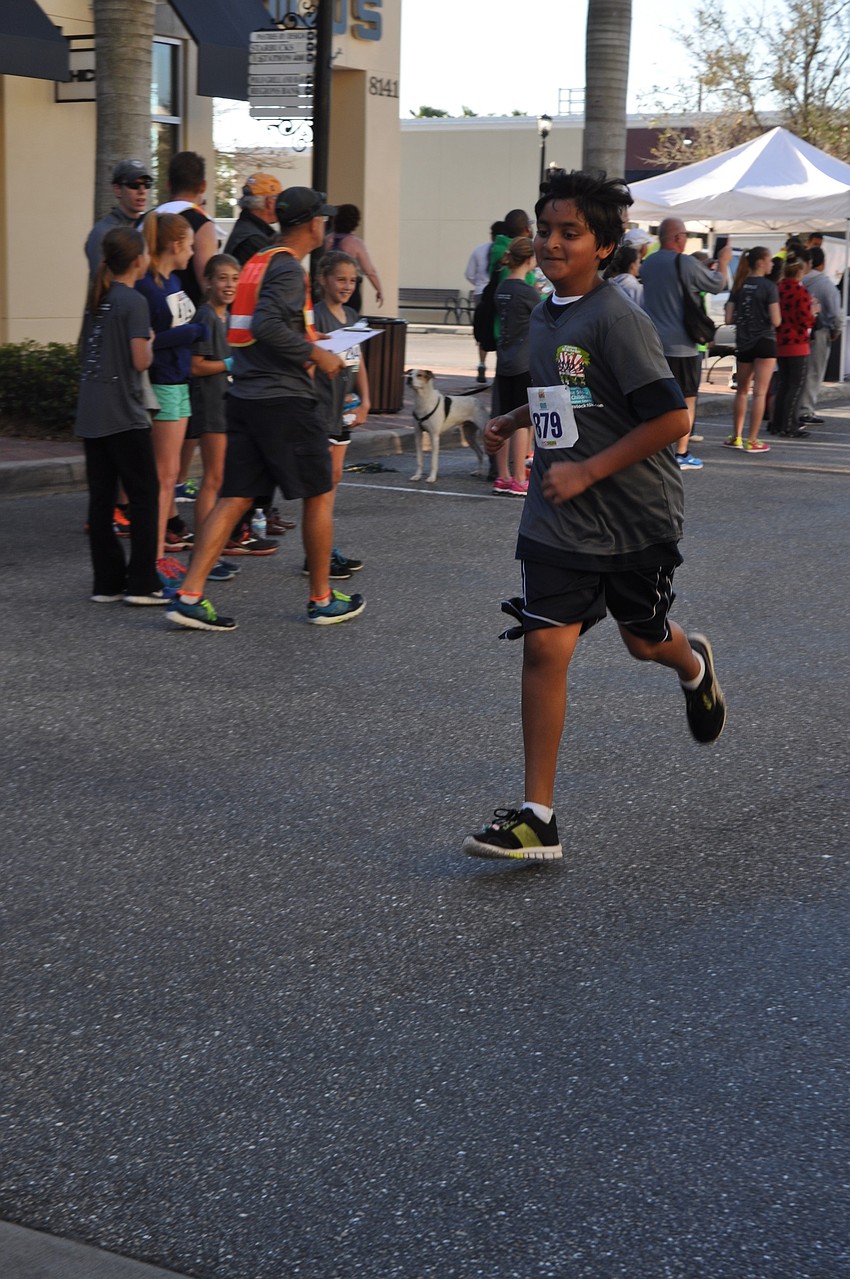 Braden River Elementaryâ€™s Vishal Patel finishes in good form.