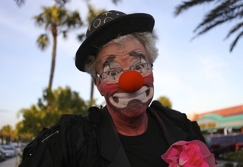 Toby Ballantine joins in the Mardi Gras fun.