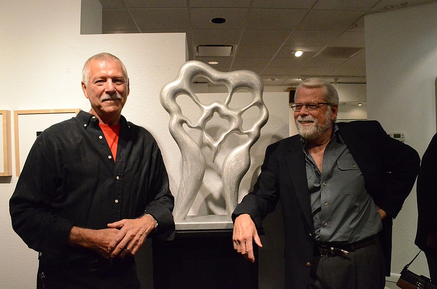 Artist Dennis Kowal and Allyn Gallup in front of Kowal's 