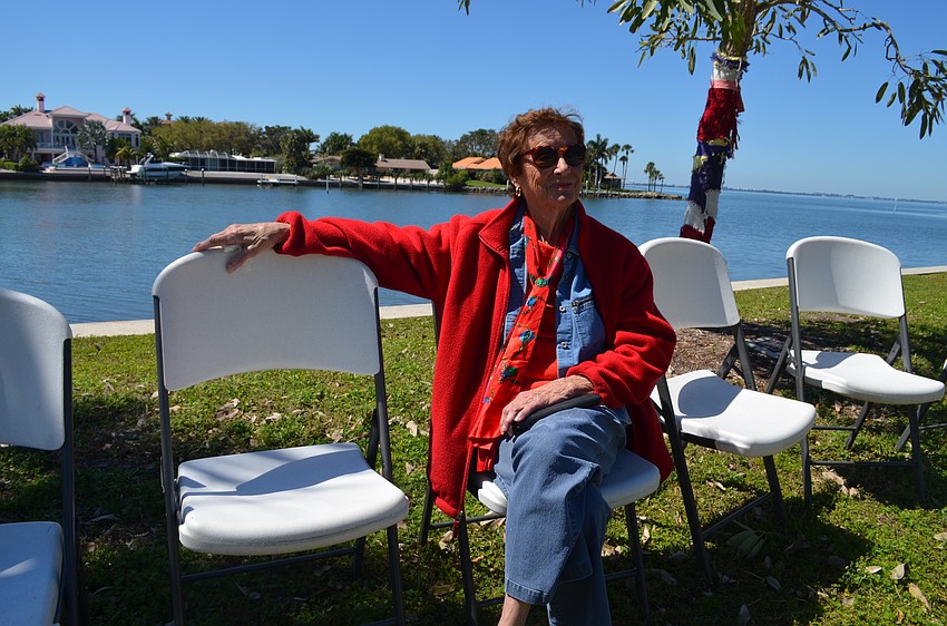 Dorothy Baker relaxes in the sun.