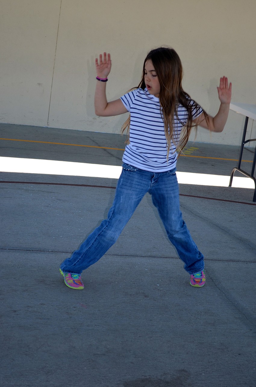 Zoey Apotsos, 9, shows off her best dance moves.