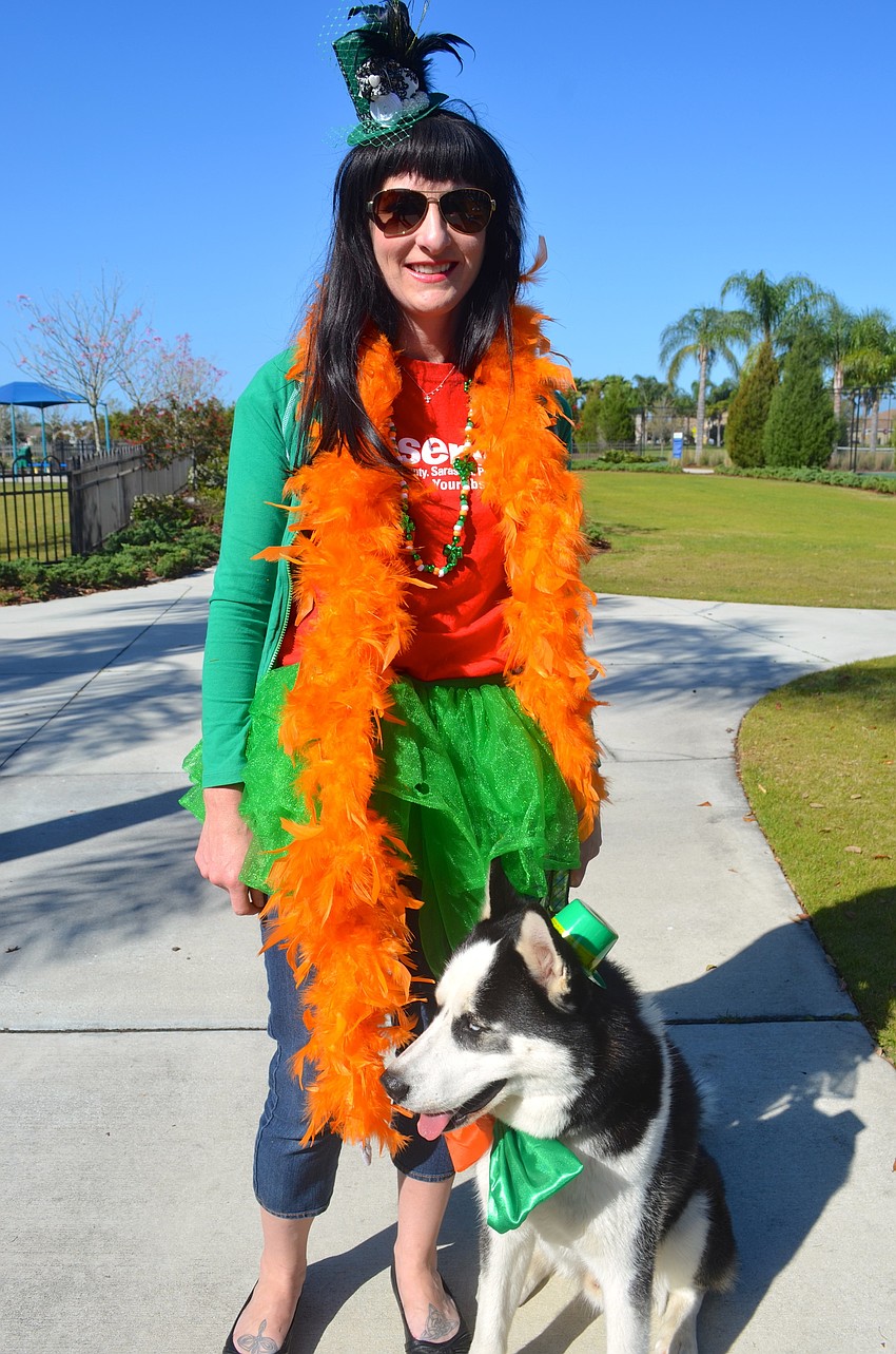 Richeal Parisi with her dog, Maverick.