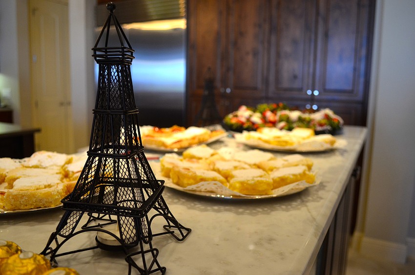The event featured chocolate-covered strawberries and other finger foods.