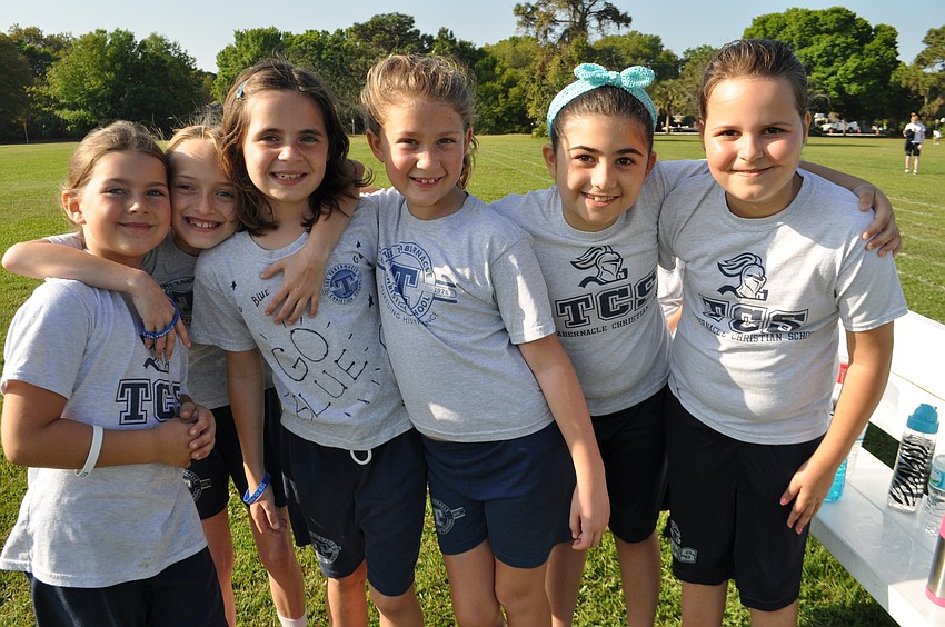 Mikalah Johnson, Courtney Cole, Ava Boot-Handford, Sierra Wolff, Natalie Rogrigues and Sophia Rosa watch the other competitors.