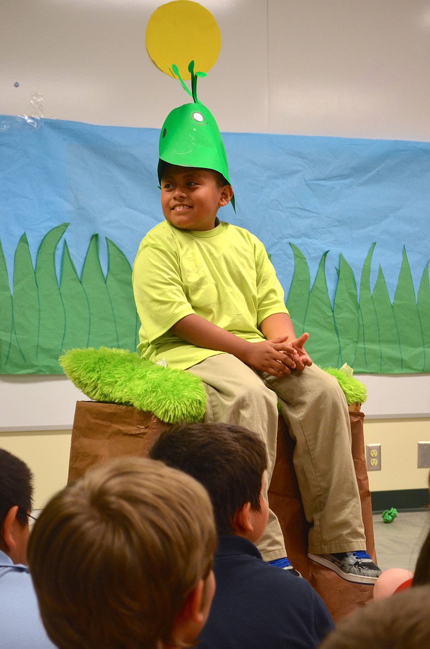 Valerio Gonzalez portrays a grasshopper.