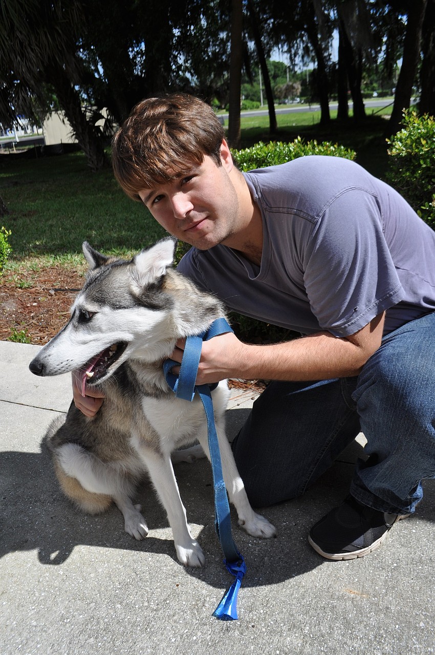 Joey Ramsey brings his dog, Naomi.
