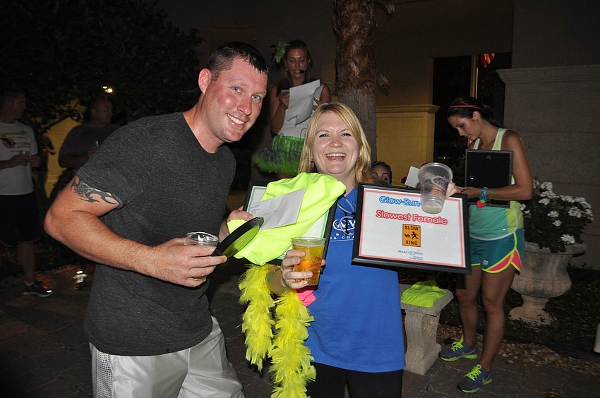 Adam and Jenna Thiel won the award for slowest runners.