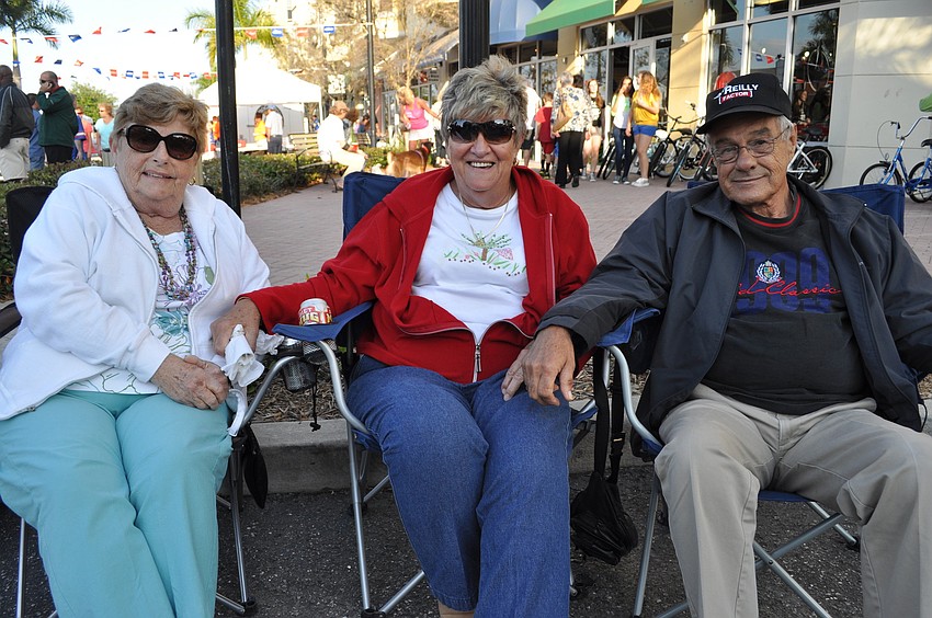 Beverly Collins, Ellen Leavitt and Bart Brugh came for the strawberry cupcakes.