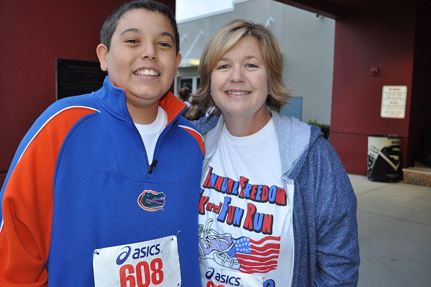 Timothy Liaros, 11, and his mother, Tina, did their first race together.
