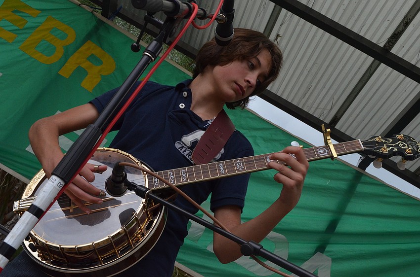 The Anderson Brothers played folk music for the crowd.