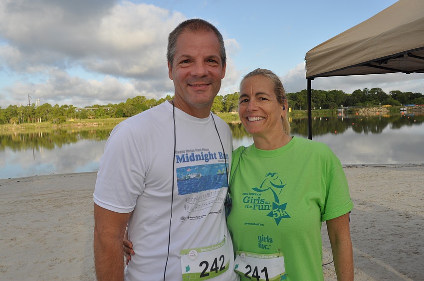 Normand Jacques, a daily runner, with Stephanie LaPenta
