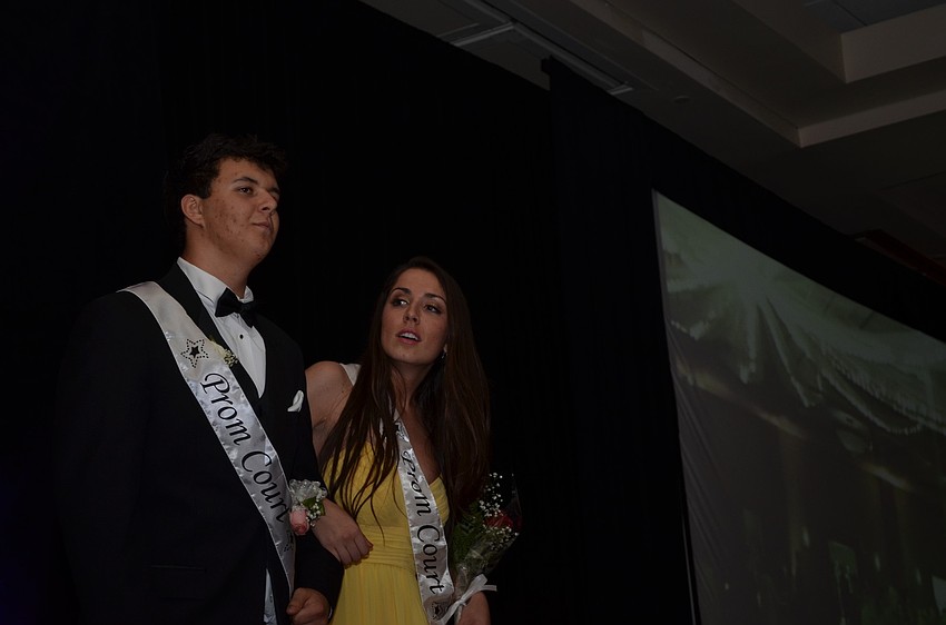 Jack Andrews and Jaclyn Falconetti get introduced as part of the prom court.