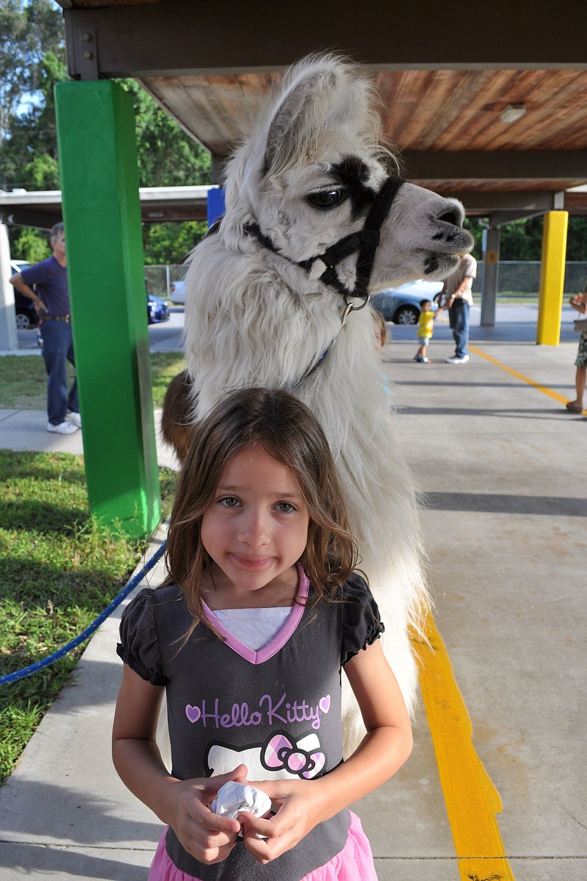 Amia Grabowski, 7, made sure to pet Pete.