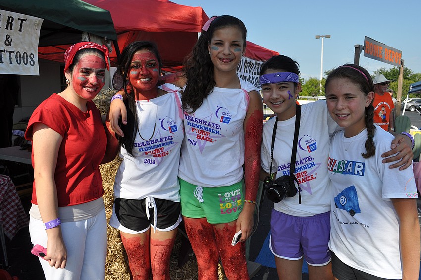 Hiam Allan, Isha Patel, Allie Betlewicz, Madelyn Kumar and Rachel Towe walked with the Nolan Middle Schoolâ€™s National Junior Honor Society.