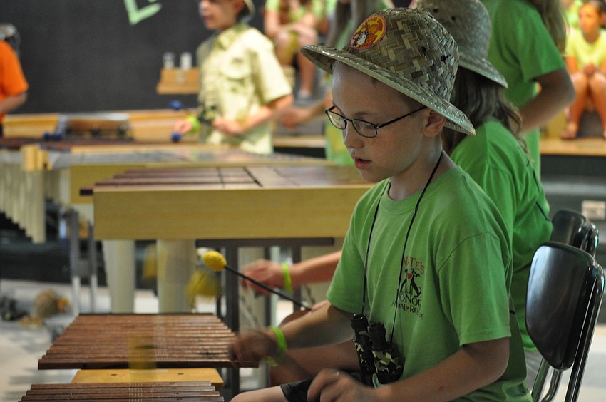 Camden Wilson zoned in on his xylophone.