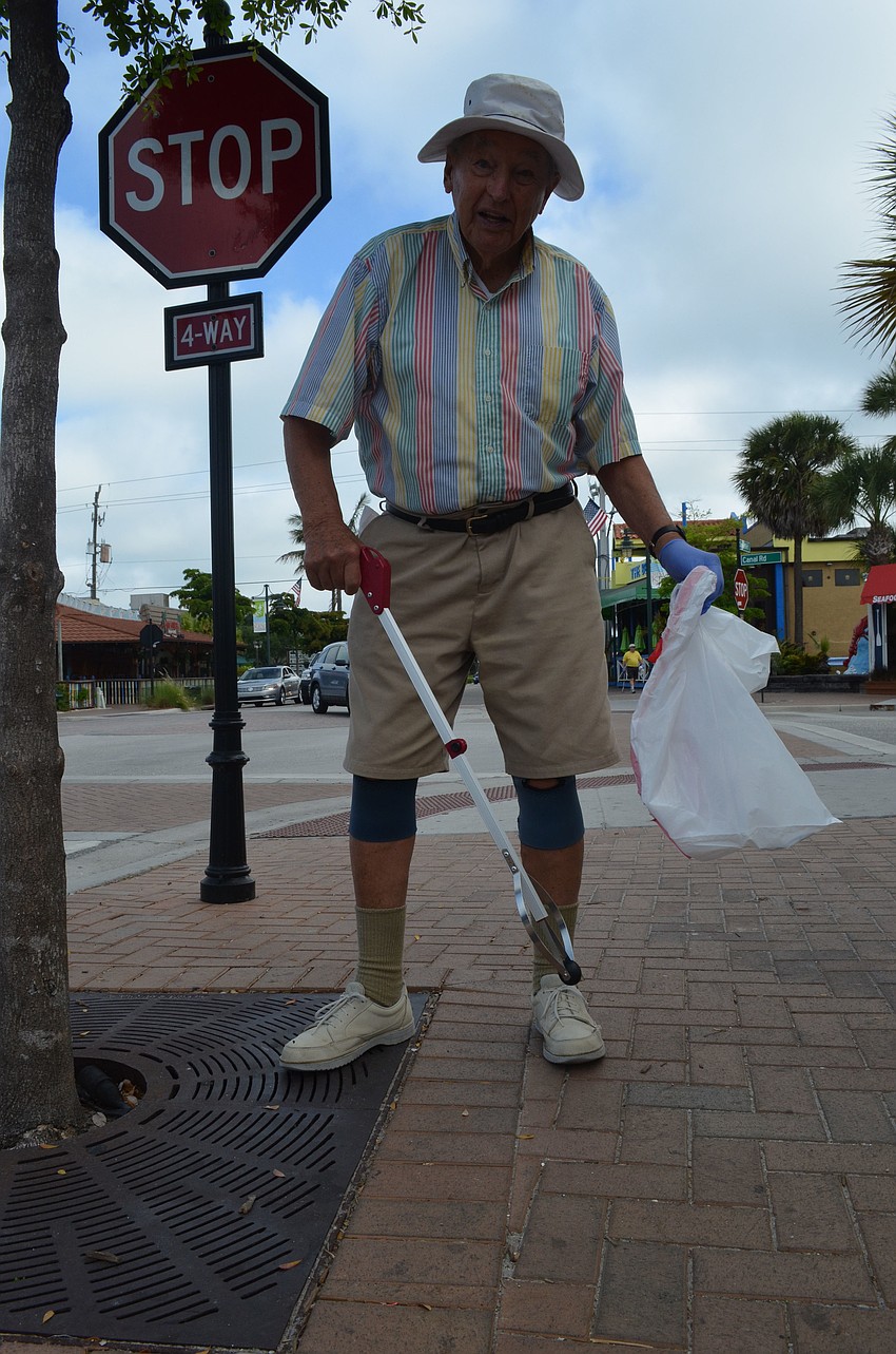 Don Moberg has been a Siesta key resident since 1988. He helped pick up trash in Siesta Key Village on Saturday morning.