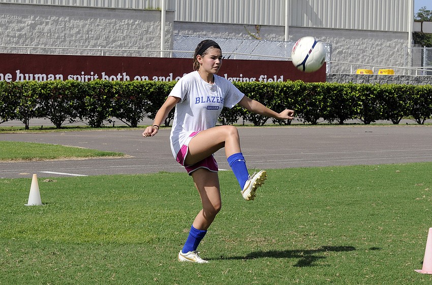 Thirteen-year-old Lexi Dingle plays left midfield for Sarasota Christian School.