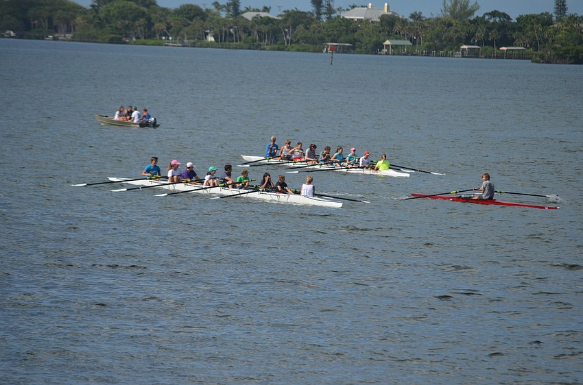 Campers have trained together since June 17 to row at this mini regatta during the last day of camp.