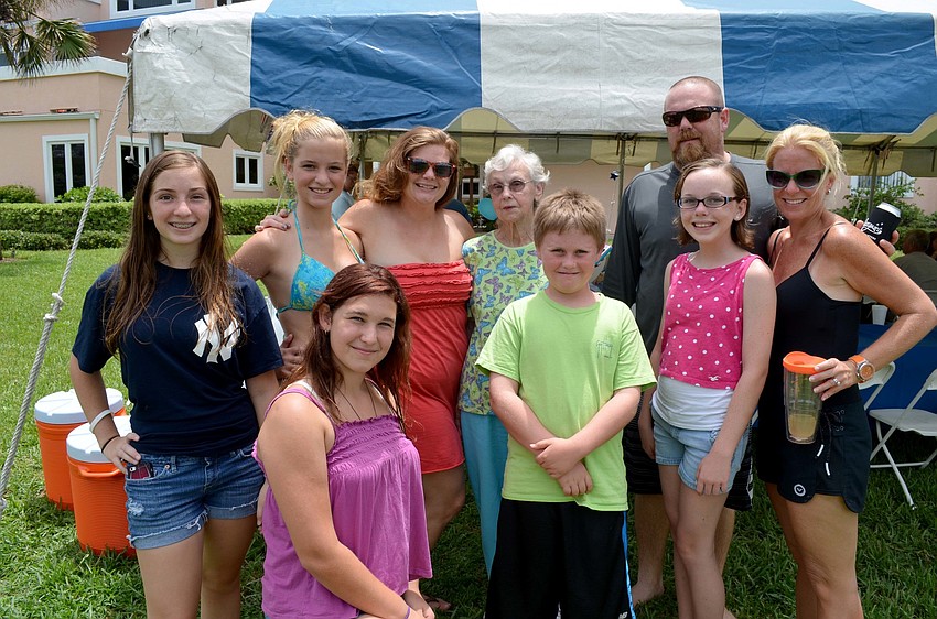 Julie Cardinale and Katie Cardinale with the Hussey family