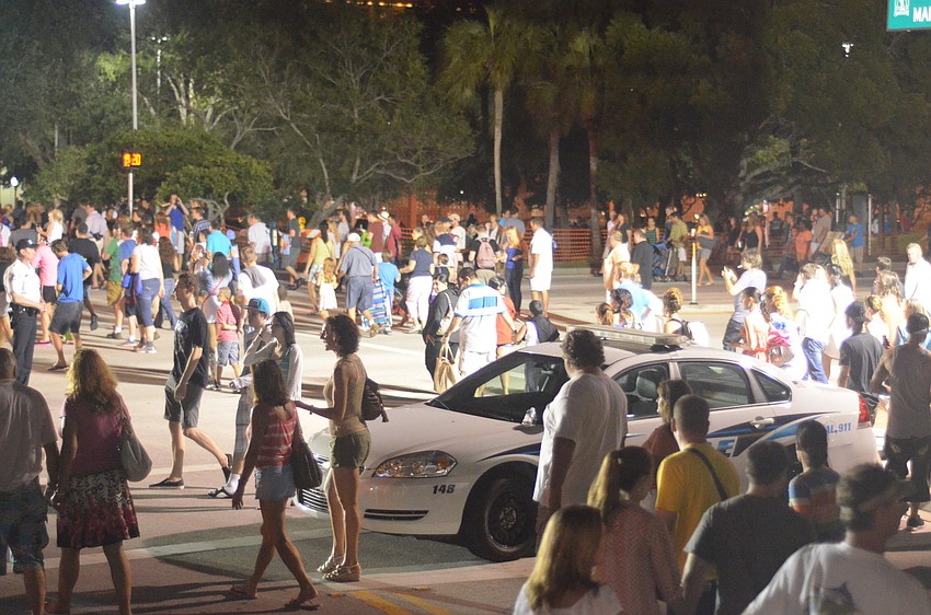 Traffic was backed up for at least an hour as thousands of people left downtown.