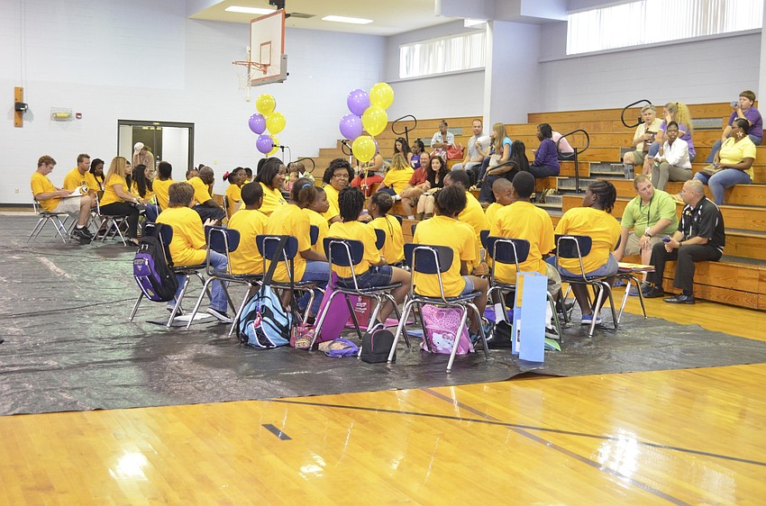 Future Booker Middle School students waiting for the award ceremony to start.