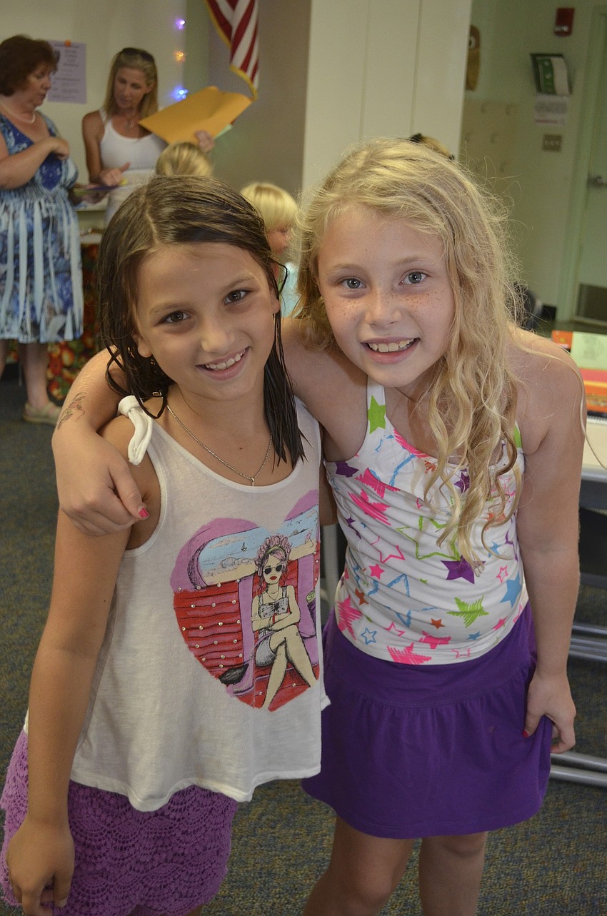 Friends Macy Meshad and Anna Glucker are excited to have the same teacher this year.