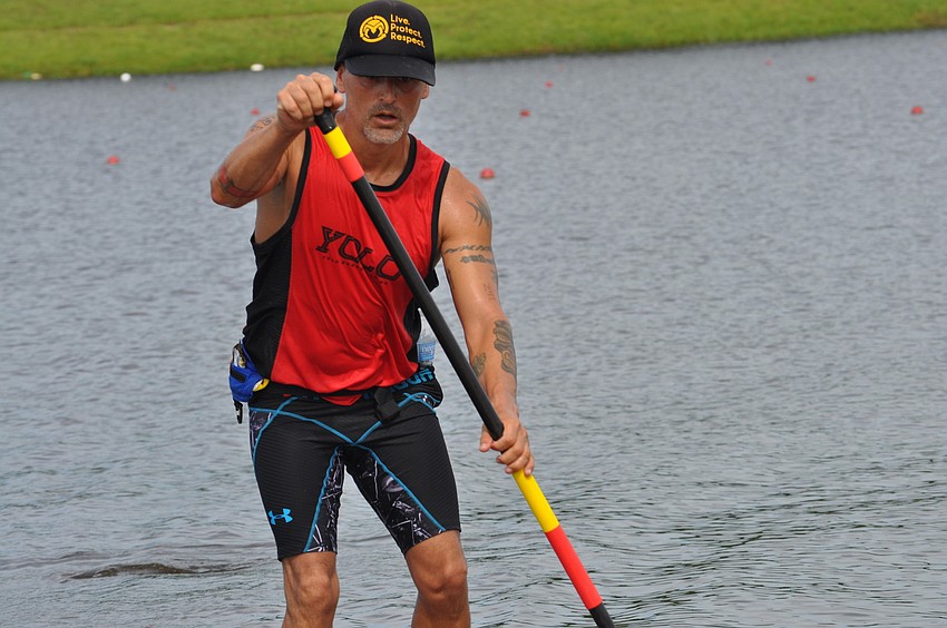 Christian Cook sped toward the finish line in the six-mile race.
