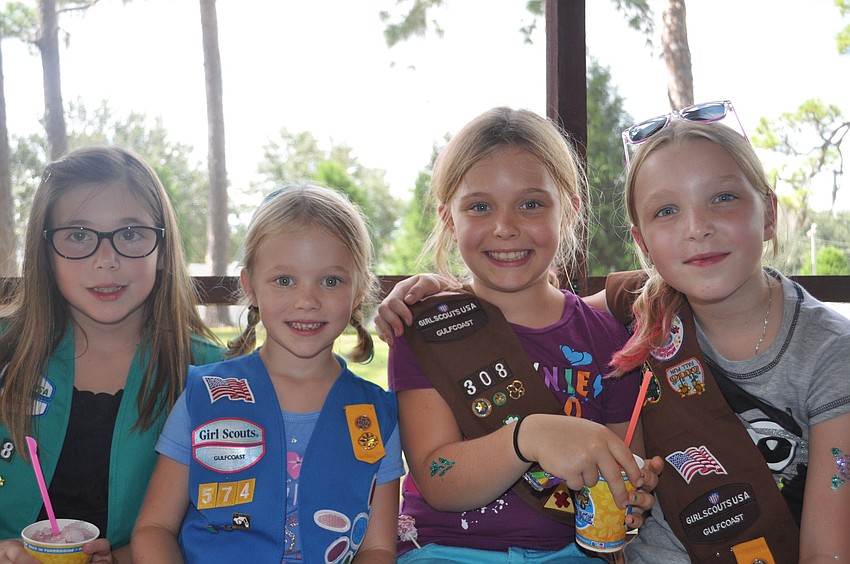 Olivia Sherry, Emma Schwarzbauer and her sister, Anja, and Shannon Neidert