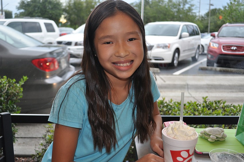 Ella Domagala had a strawberry milkshake.